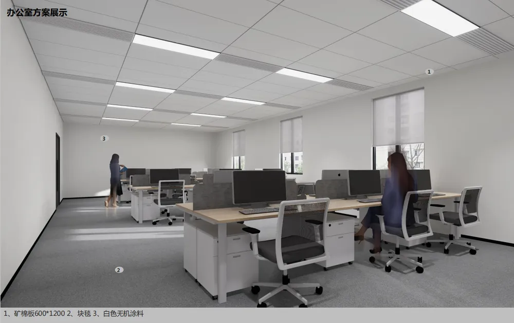 Design rendering of the MY07 data centre office interior